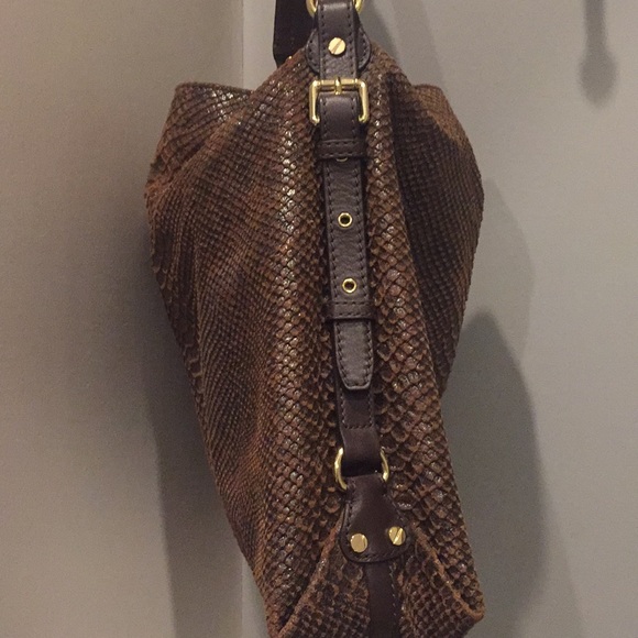 Michael Kors brown textured Python shoulder bag - Picture 3 of 5